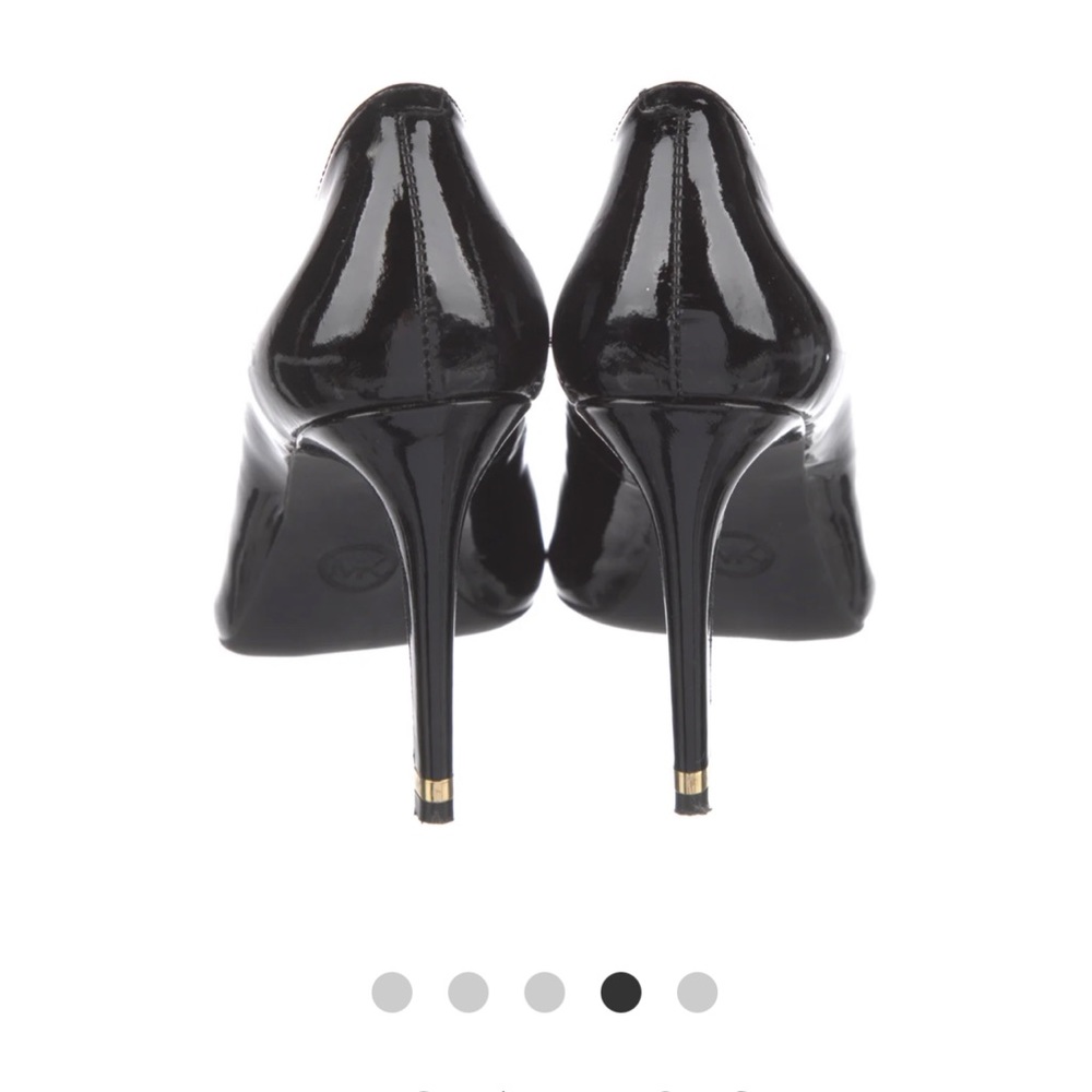 Michael Kors MK patent leather pump gold accent on the heels. Never been worn.